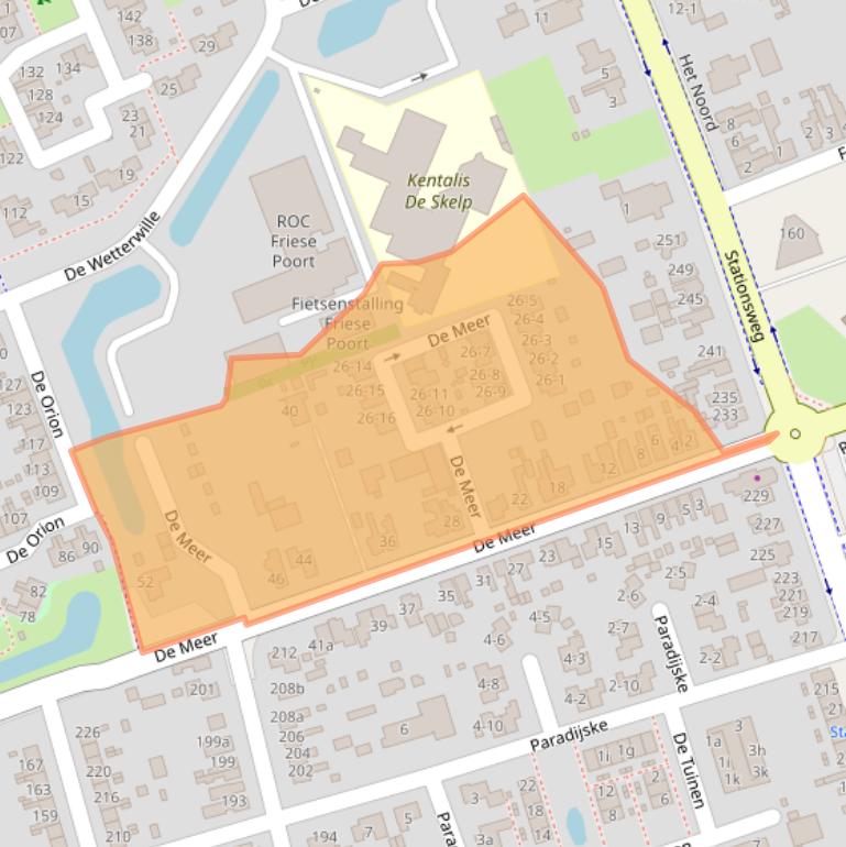 Kaart van postcodegebied 9201EZ.