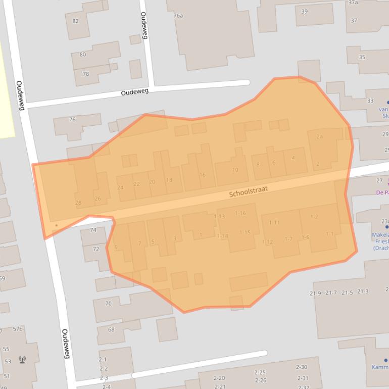 Kaart van postcodegebied 9201GE.