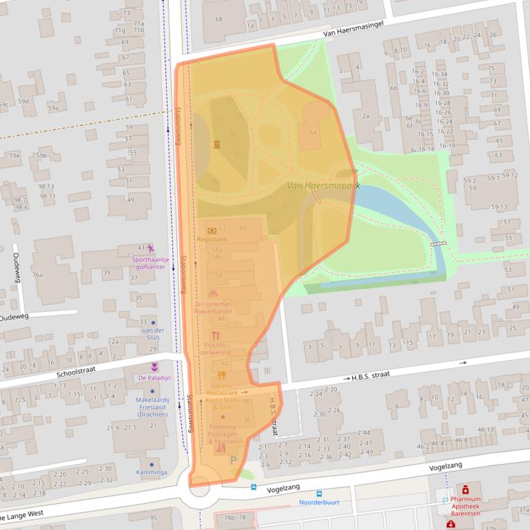 Kaart van postcodegebied 9201GP.