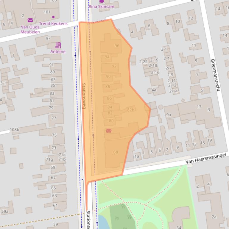 Kaart van postcodegebied 9201GR.