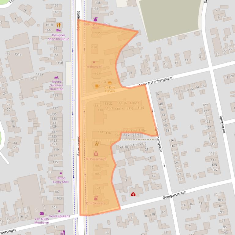 Kaart van postcodegebied 9201GS.