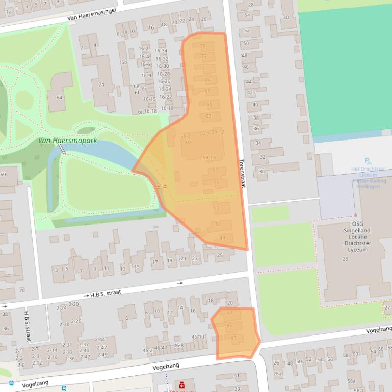 Kaart van postcodegebied 9201JS.