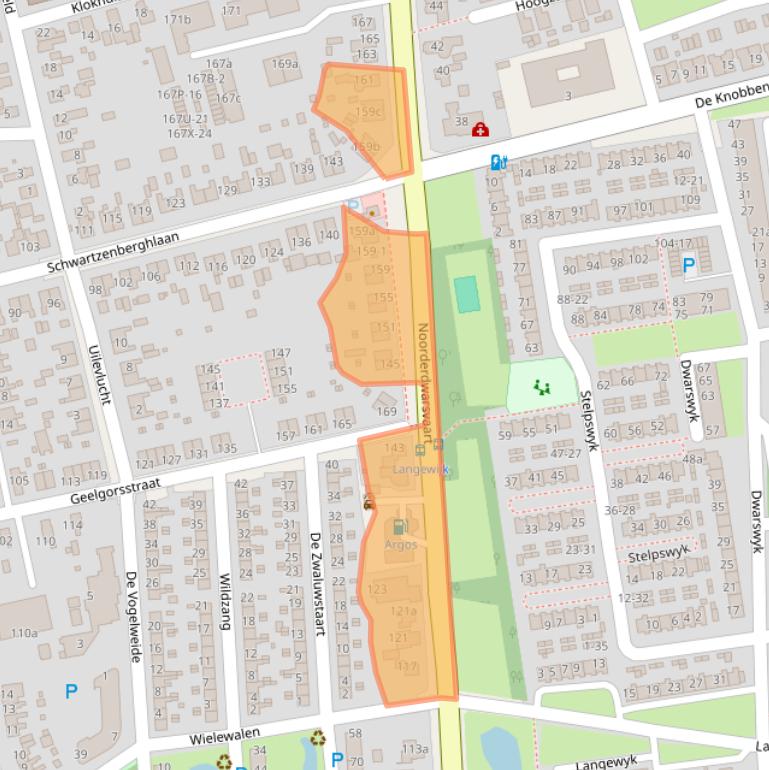 Kaart van postcodegebied 9201KJ.