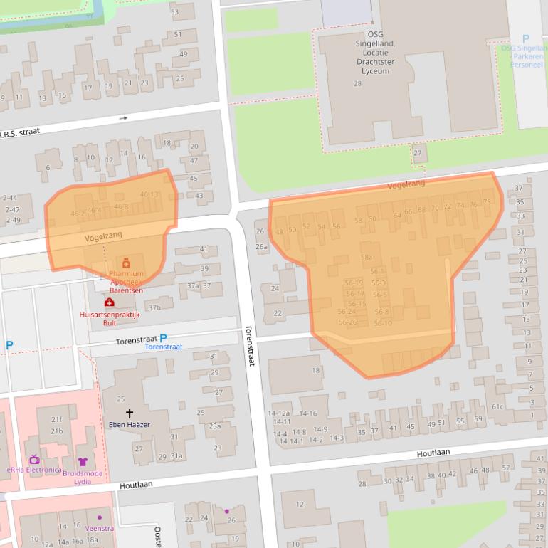 Kaart van postcodegebied 9201SC.