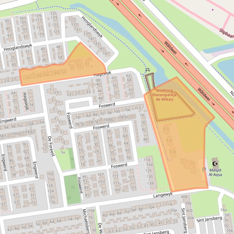 Kaart van postcodegebied 9202AJ.