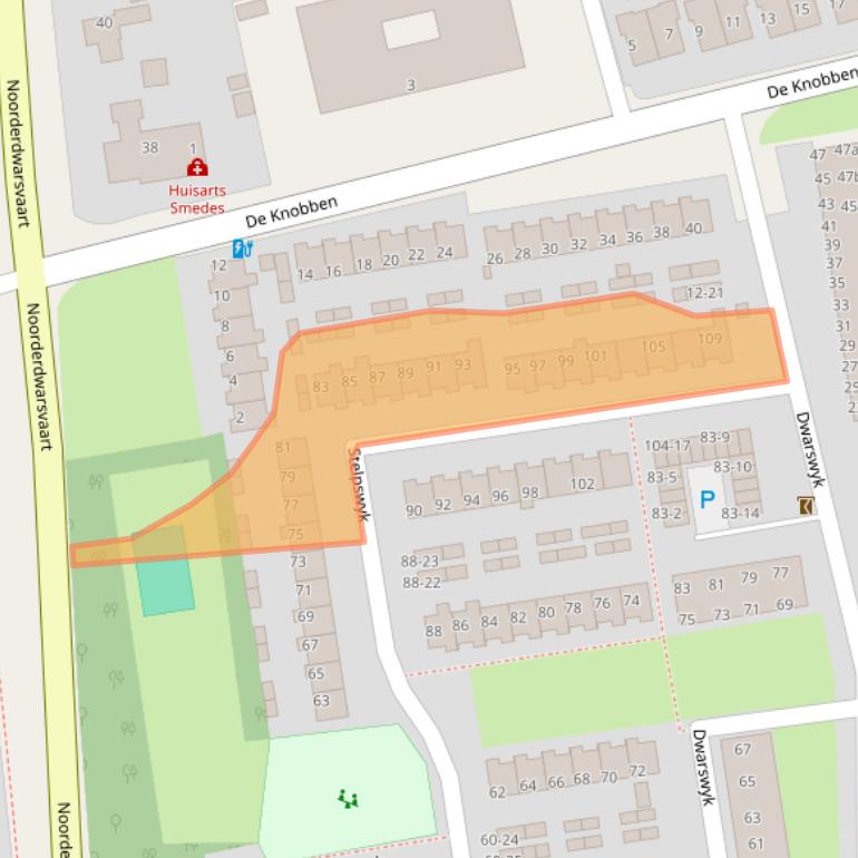 Kaart van postcodegebied 9202BG.