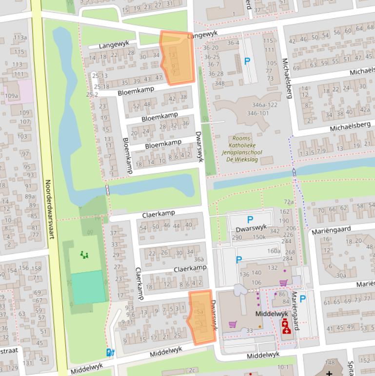 Kaart van postcodegebied 9202BL.