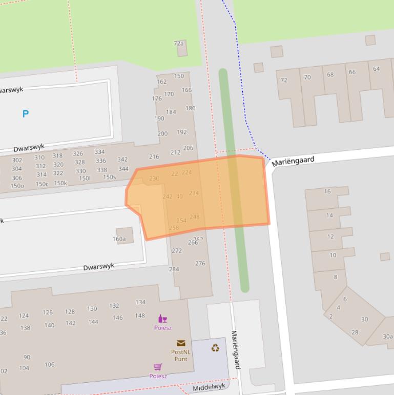 Kaart van postcodegebied 9202BV.
