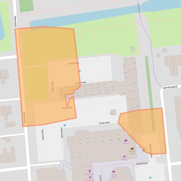 Kaart van postcodegebied 9202BX.