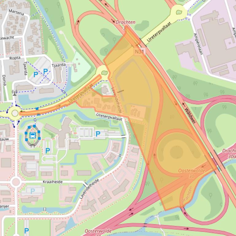 Kaart van postcodegebied 9202DC.