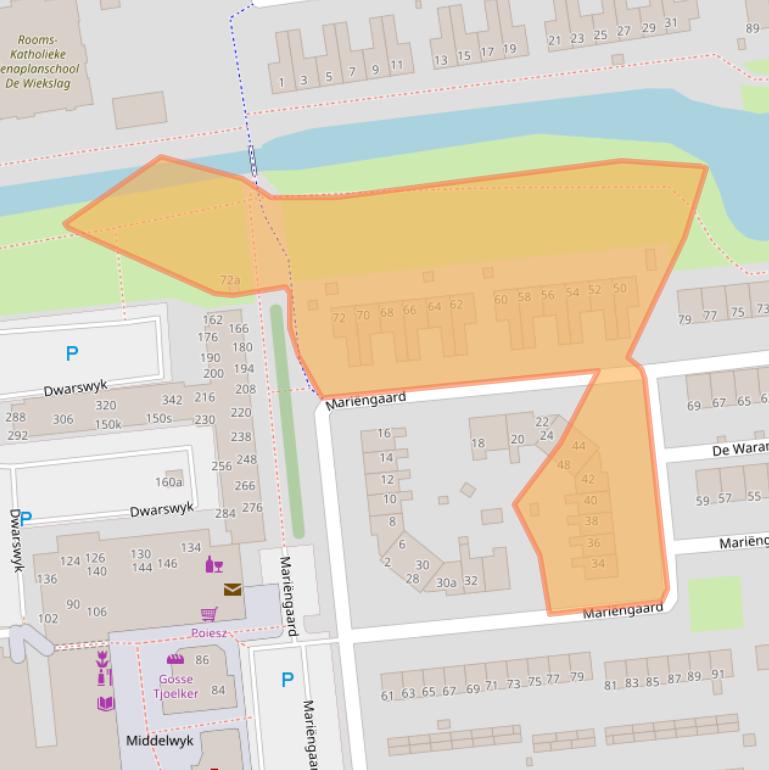 Kaart van postcodegebied 9202GC.