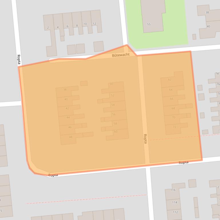 Kaart van postcodegebied 9202JT.