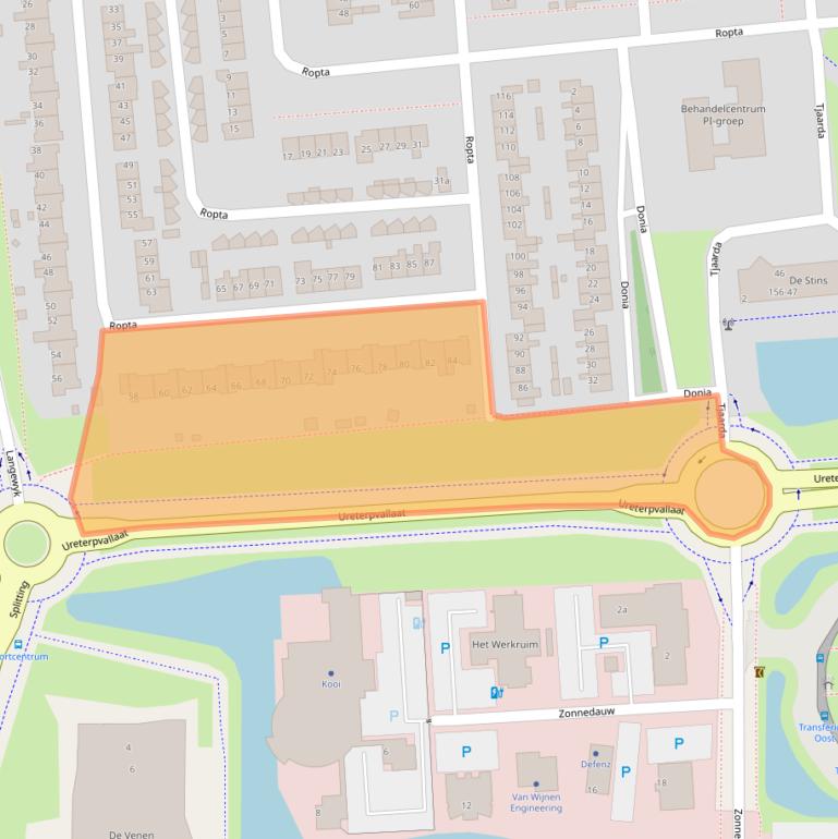 Kaart van postcodegebied 9202KK.