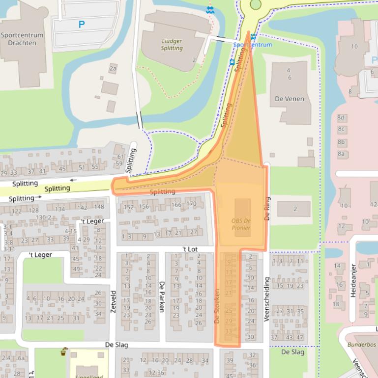 Kaart van postcodegebied 9202LS.