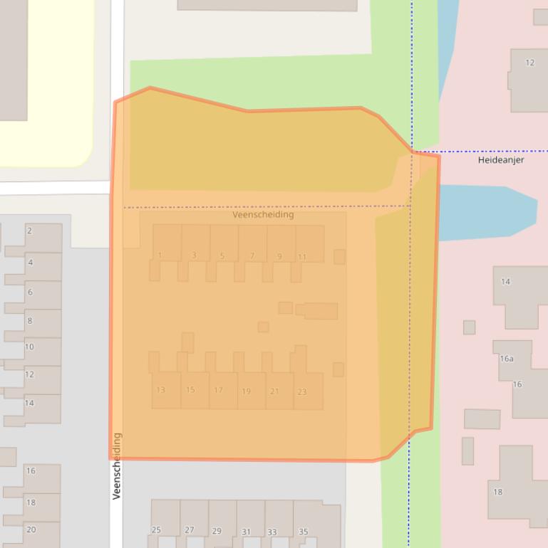 Kaart van postcodegebied 9202LW.