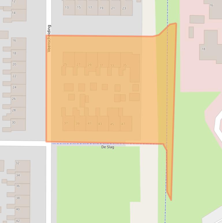 Kaart van postcodegebied 9202LX.