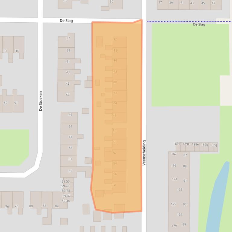 Kaart van postcodegebied 9202NE.