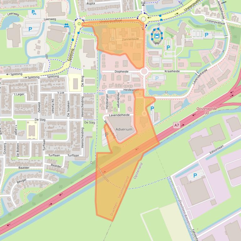 Kaart van postcodegebied 9202PA.