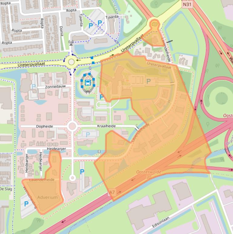 Kaart van postcodegebied 9202PD.