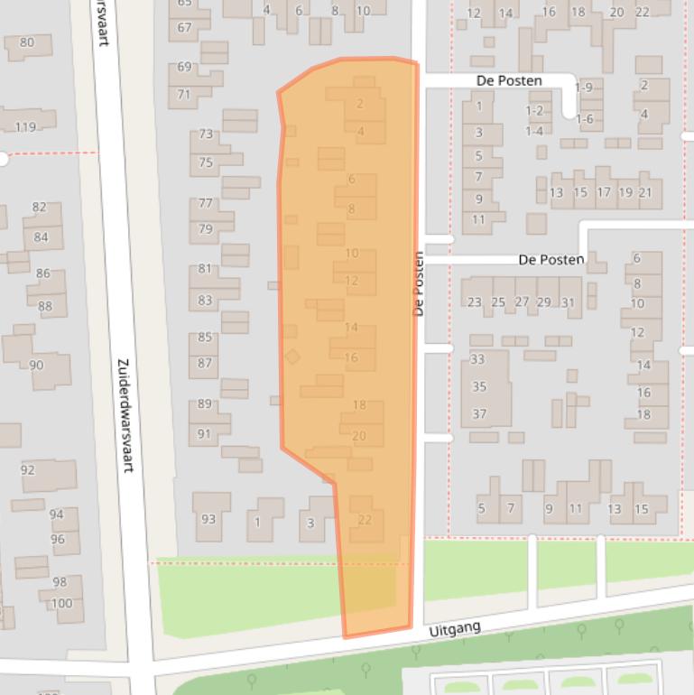Kaart van postcodegebied 9202VJ.
