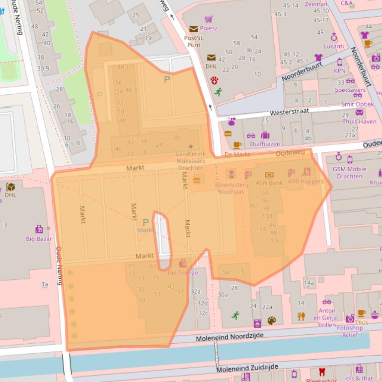 Kaart van postcodegebied 9203AA.