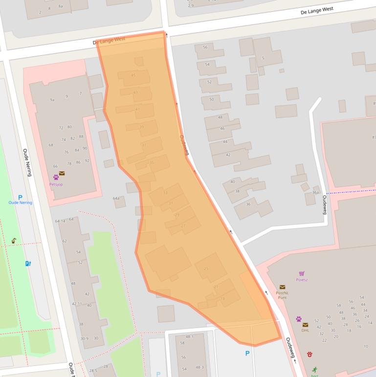 Kaart van postcodegebied 9203AE.