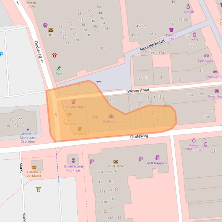 Kaart van postcodegebied 9203AG.