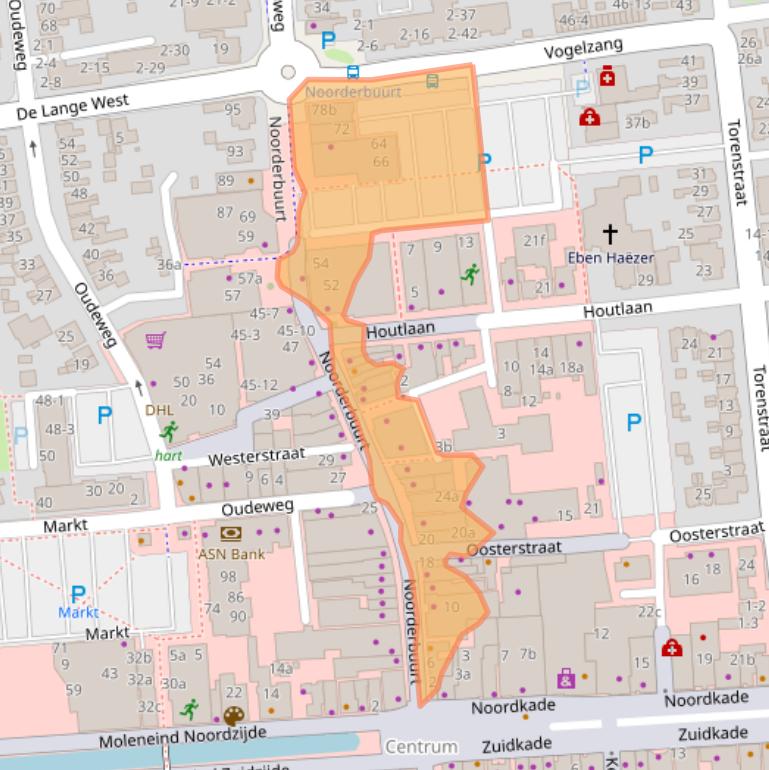 Kaart van postcodegebied 9203AM.