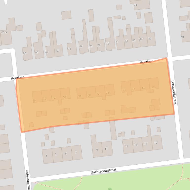 Kaart van postcodegebied 9203AX.