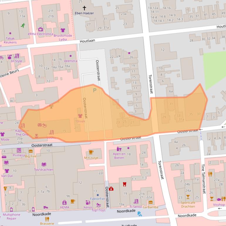 Kaart van postcodegebied 9203BA.