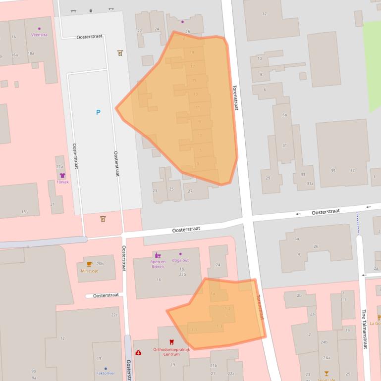 Kaart van postcodegebied 9203BC.