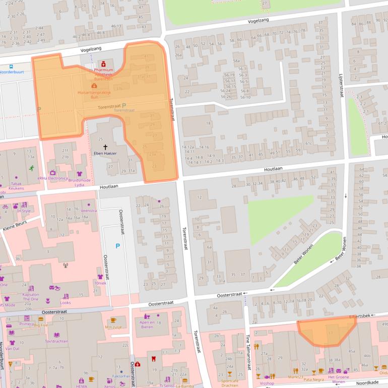 Kaart van postcodegebied 9203BD.