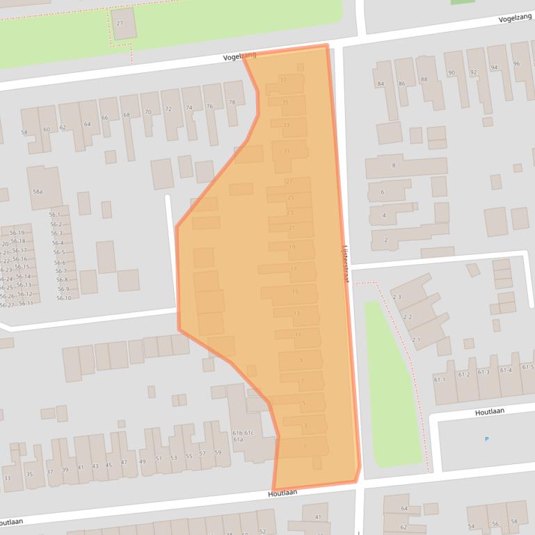 Kaart van postcodegebied 9203BH.