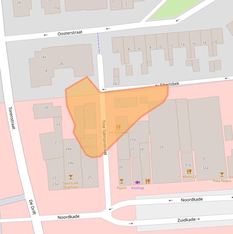 Kaart van postcodegebied 9203BN.