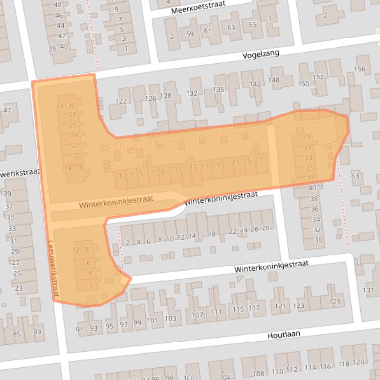 Kaart van postcodegebied 9203BS.