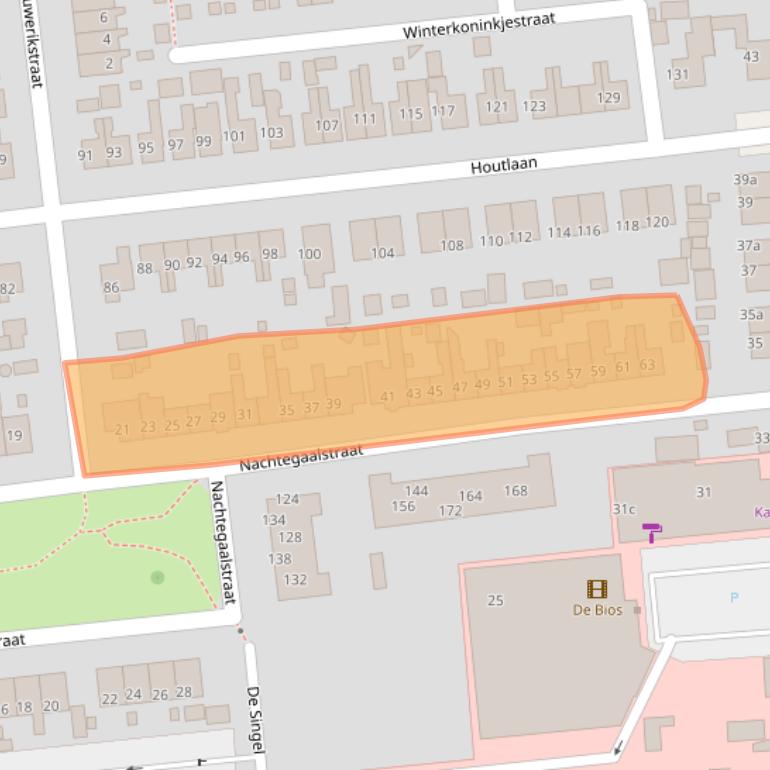 Kaart van postcodegebied 9203BV.