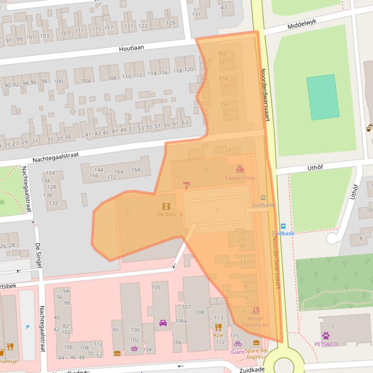 Kaart van postcodegebied 9203CA.