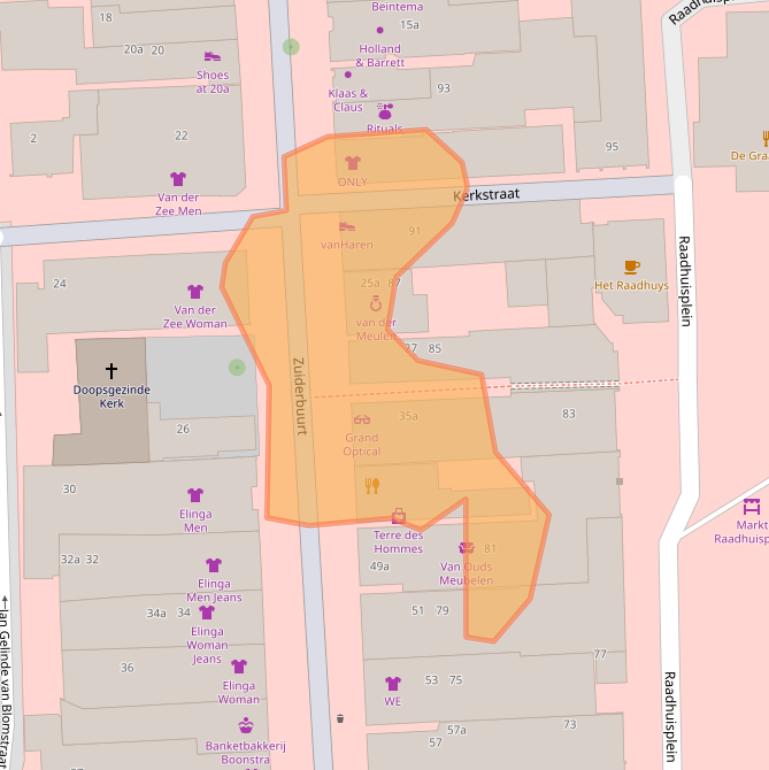 Kaart van postcodegebied 9203CT.