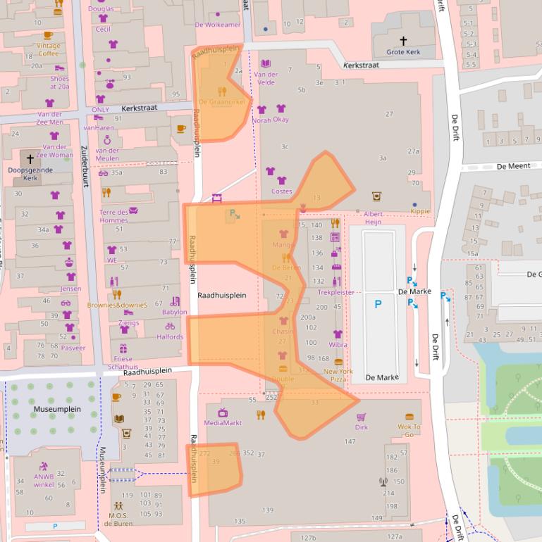 Kaart van postcodegebied 9203CZ.