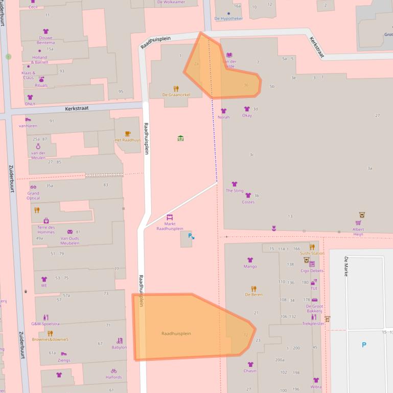 Kaart van postcodegebied 9203EB.