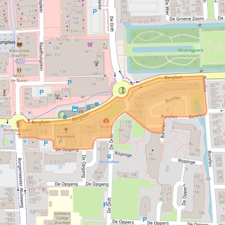 Kaart van postcodegebied 9203EG.