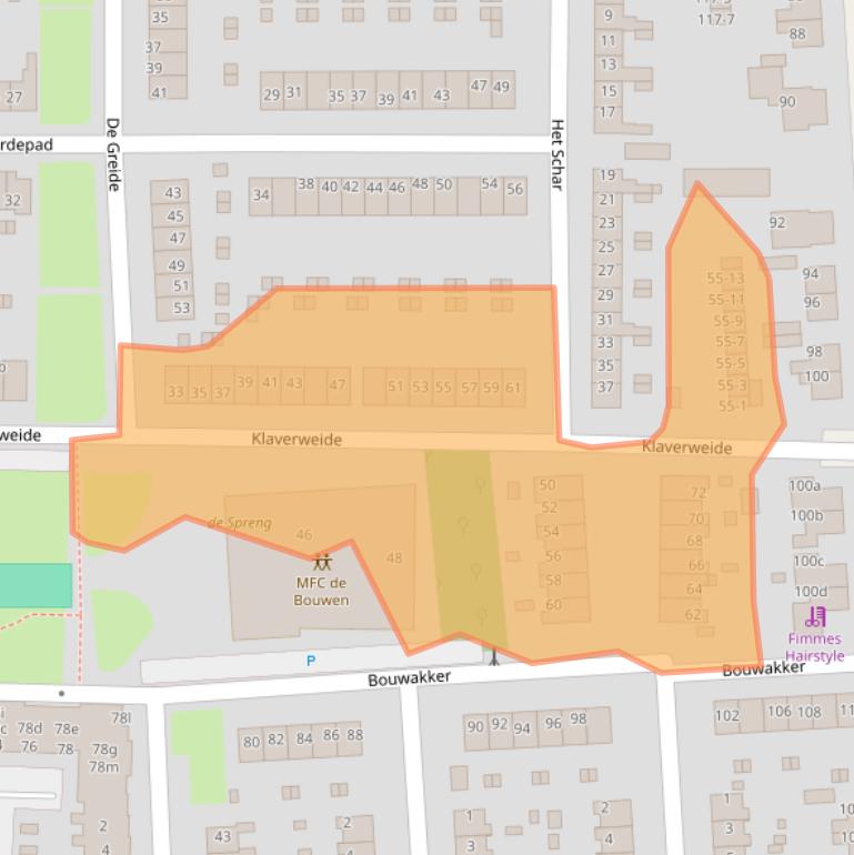 Kaart van postcodegebied 9203GC.