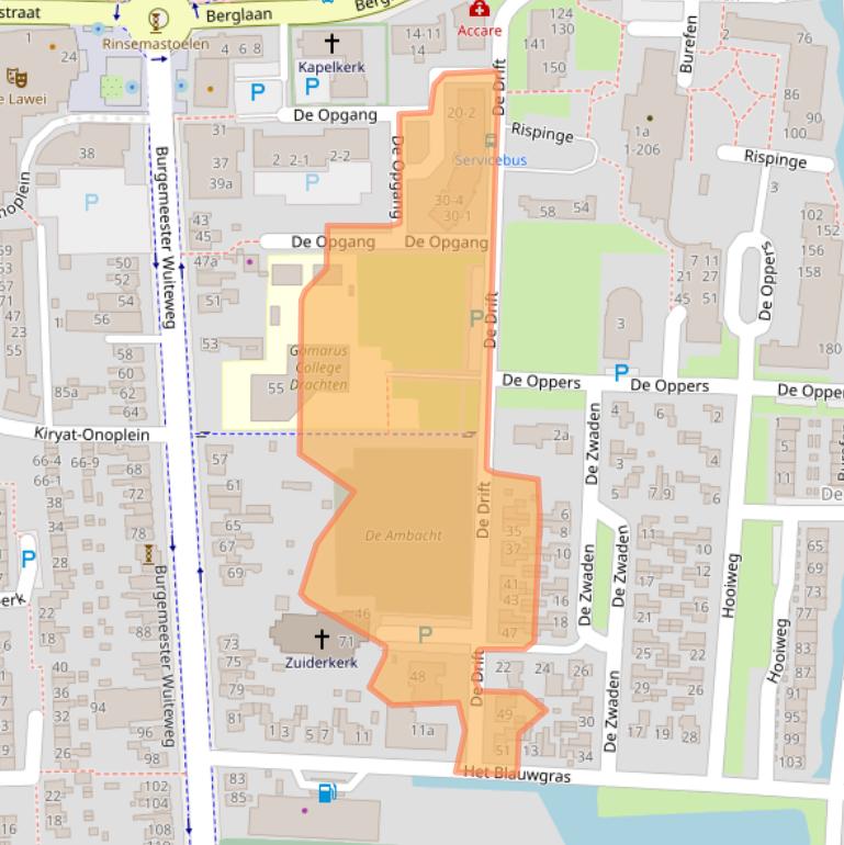 Kaart van postcodegebied 9203GH.