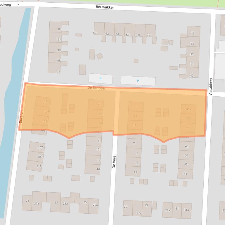 Kaart van postcodegebied 9203GV.
