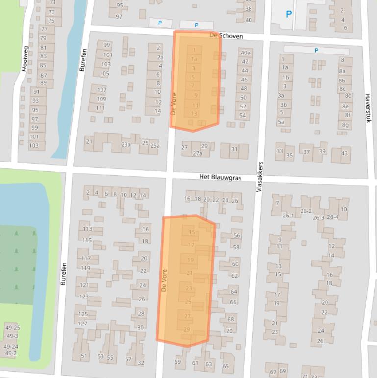 Kaart van postcodegebied 9203GW.