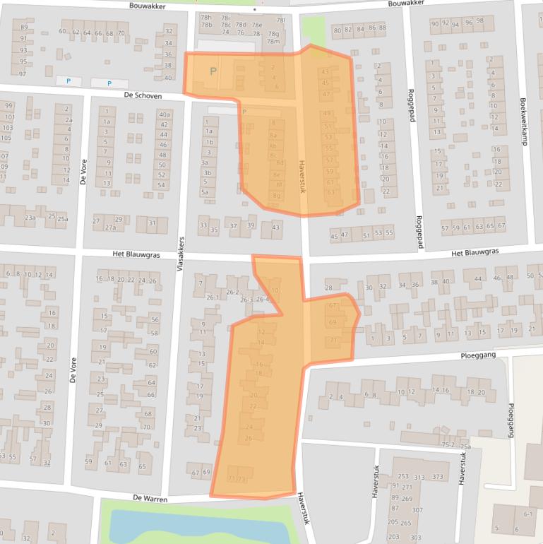 Kaart van postcodegebied 9203HB.