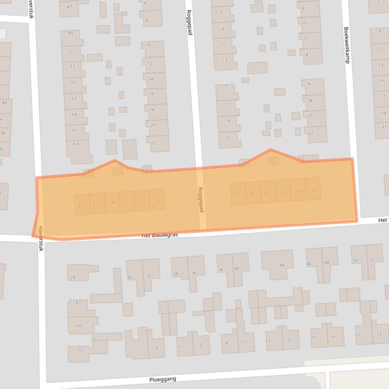 Kaart van postcodegebied 9203HK.