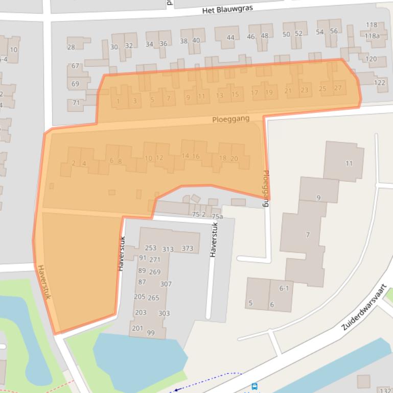 Kaart van postcodegebied 9203HP.