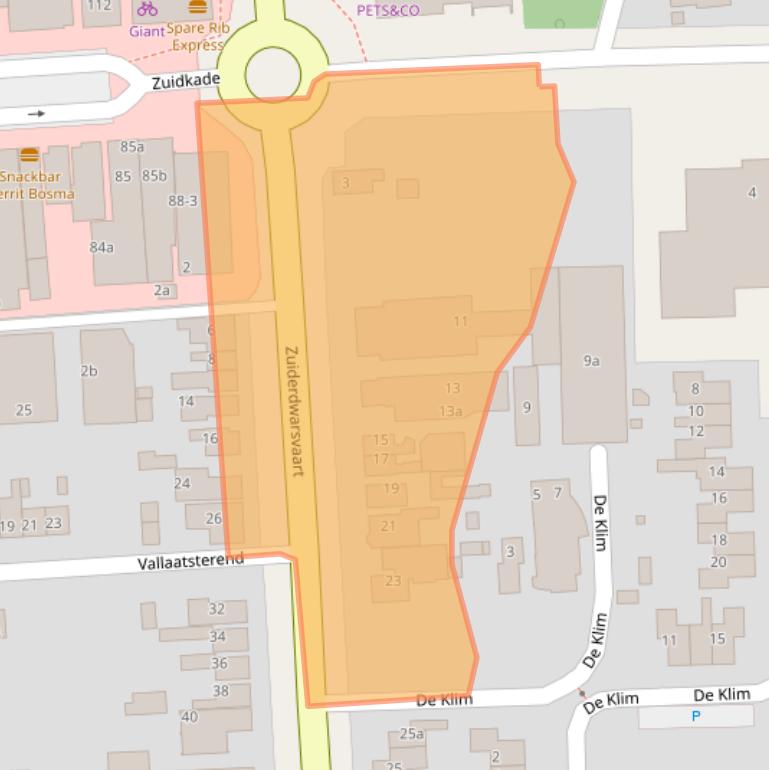 Kaart van postcodegebied 9203HV.