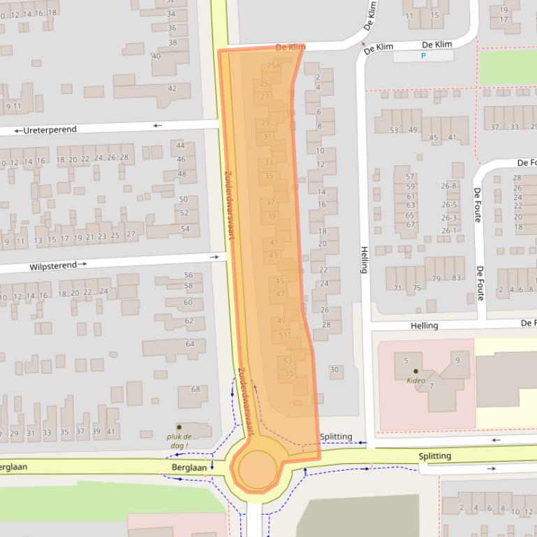 Kaart van postcodegebied 9203HW.